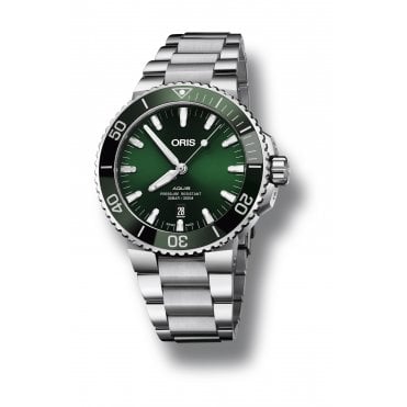 Gents Oris Aquis Green Dial 01 733 7766 4157