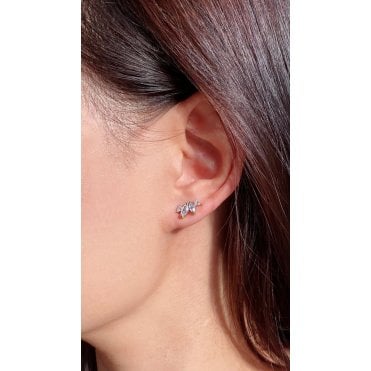 Kira Stud Earrings Marquise Shape Yellow Gold Plated