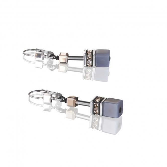 Coeur De Lion Multicolour Semi Precious Geo Cube Earrings