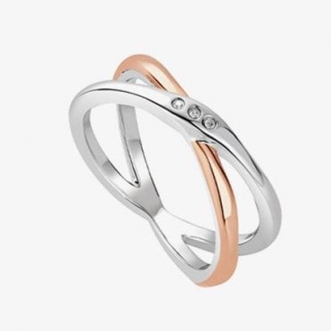 Ripples Cross Over White Topaz Ring