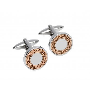 Stainless Steel And Rose Plated Cufflinks