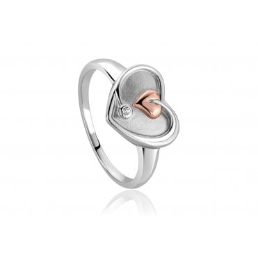 Tree of Life White Topaz Heart Ring